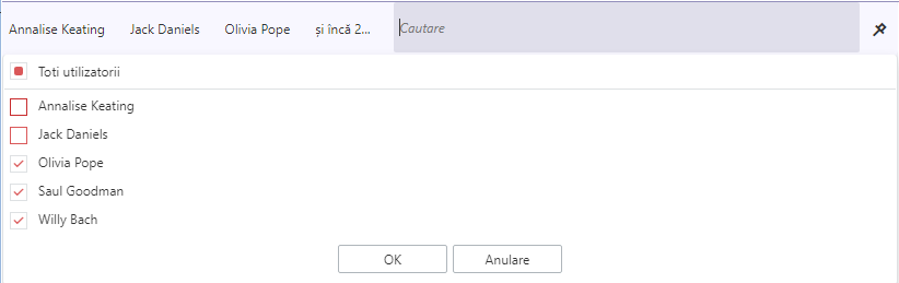 Tag-box pentru filtrare utilizatori 